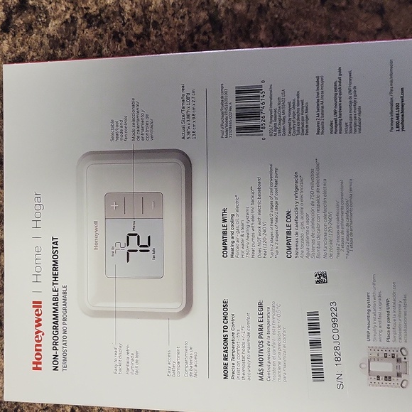 Honeywell White Non-Programmable Thermostat - Picture 2 of 2